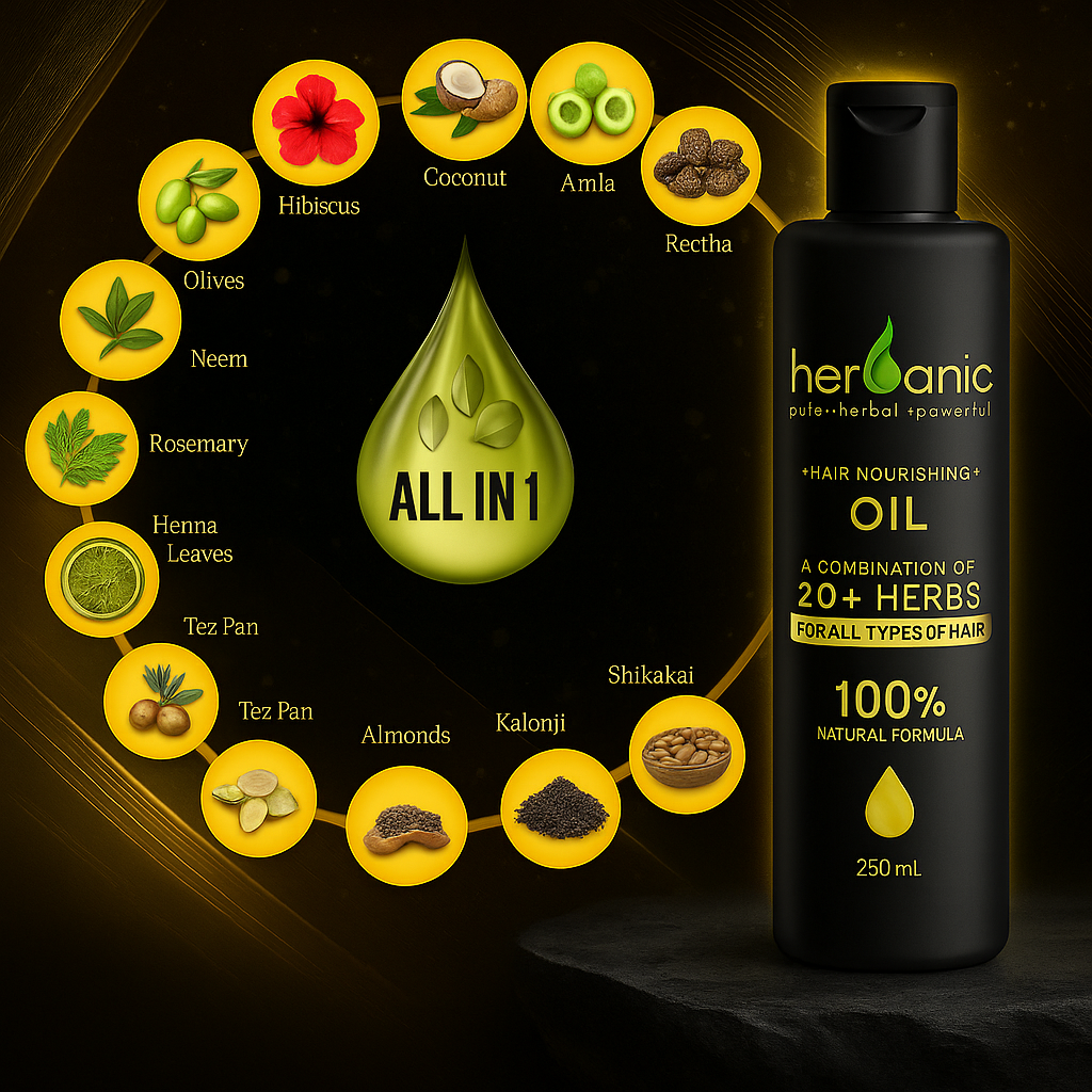Herbanic Hair Nourishing Oil – 100% Natural Formula